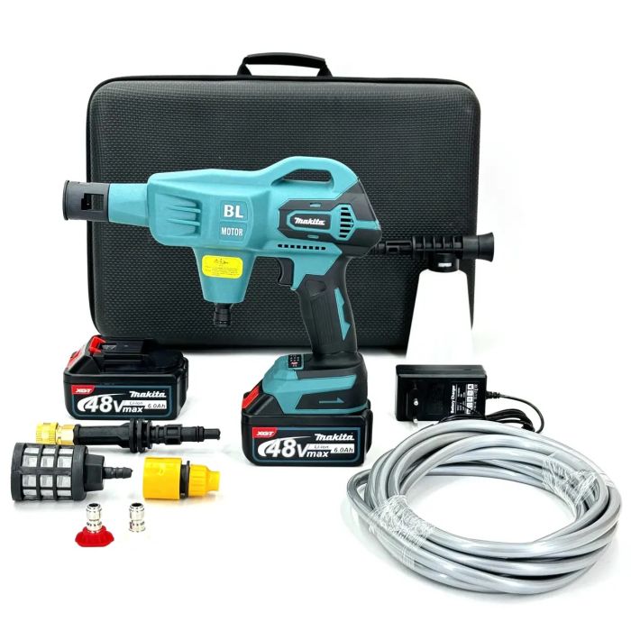 Аккумуляторная бесщеточная мойка Makita Hw33 ( 48V 6Ah 40 бар) Ручная автомойка Макита с 2 АКБ портативная