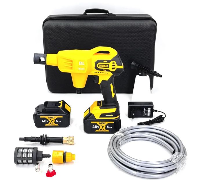 Акумуляторна безщіткова мийка DeWalt DXPW028N (48V 6 Ah 40 барів) Ручна автомийка Девольт з 2 АКБ