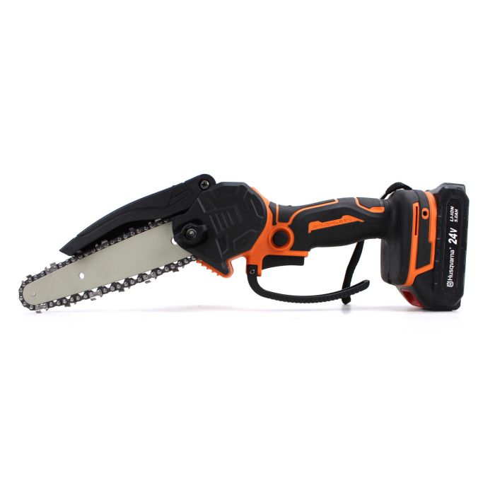 Ланцюгова акумуляторна міні-пила Husqvarna 65iXP KIT (24V, 5Аh) Ручний веткоріз Хускварна з шиною 15 см і двома АКБ для дерев