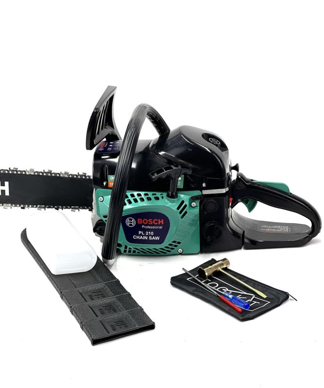 Мощная Бензопила BOSCH PL 210 (шина 45см 6,5 кВт 58 см3 ) Бензиновая цепная пила Бош для сада дров