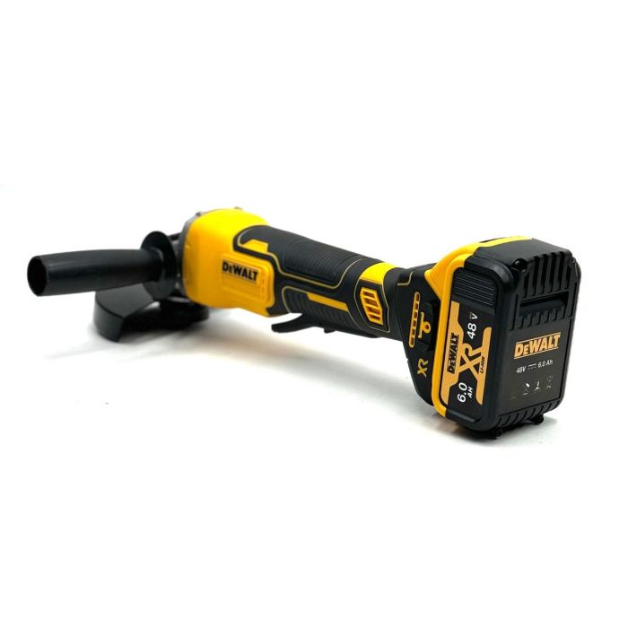 Кутова акумуляторна шліфувальна машина DeWalt DCG413 (48V, 6Ah, диск 125мм) Болгарка Деволт з 2 АКБ для різання та шліфування