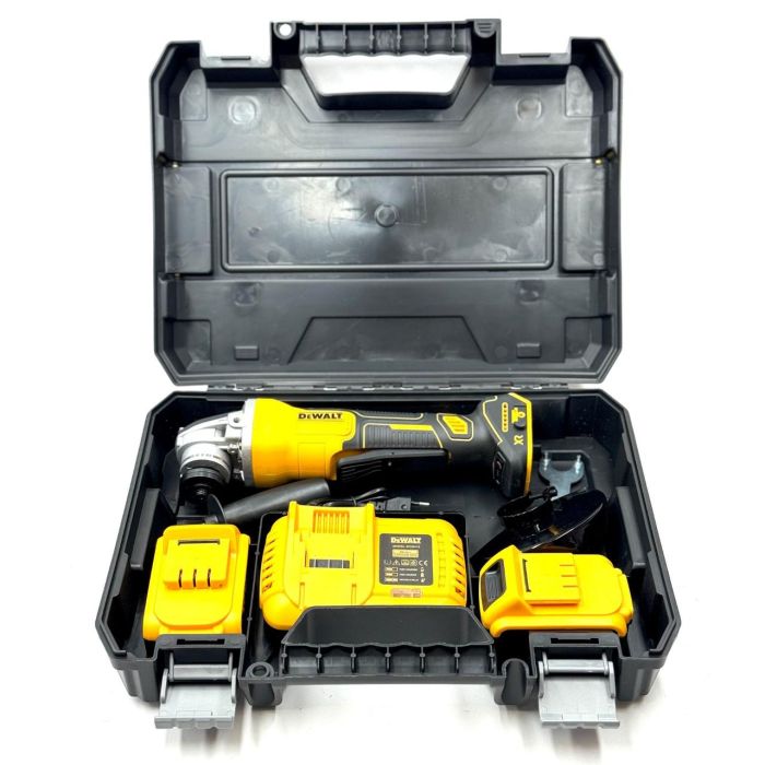 Кутова акумуляторна шліфувальна машина DeWalt DCG413 (48V, 6Ah, диск 125мм) Болгарка Деволт з 2 АКБ для різання та шліфування