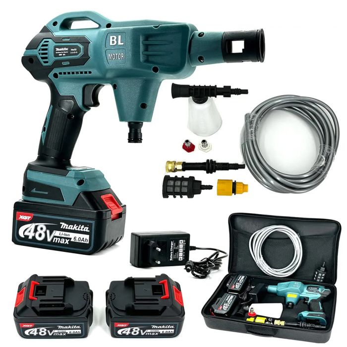 Аккумуляторная бесщеточная мойка Makita Hw33 ( 48V 6Ah 40 бар) Ручная автомойка Макита с 2 АКБ портативная