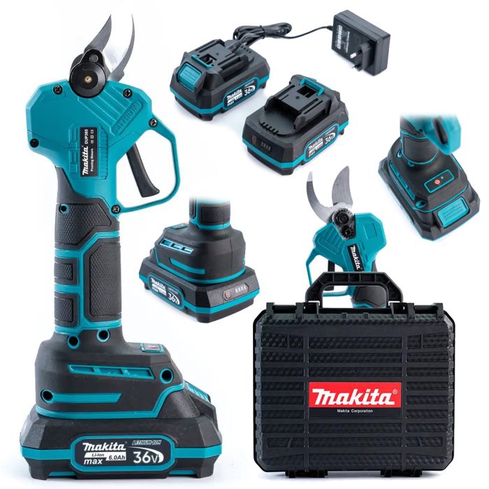 Бесщеточный аккумуляторный секатор Makita DUP385 (36V, 6AH) Мощный садовый АКБ секатор Макита 30 мм