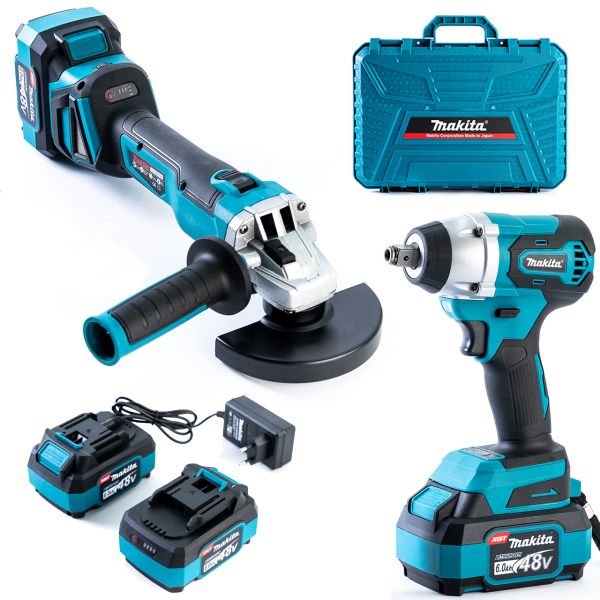 Бесщеточный аккумуляторный набор Makita 2в1 48V 6Ah (Гайковерт DTW385+Болгарка DGA506ZPRO) АКБ набор Макита