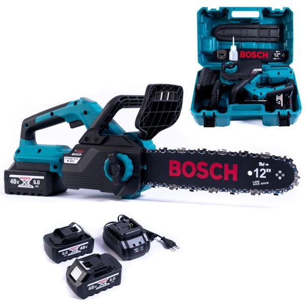 Аккумуляторная бесщеточная пила Bosch GSR280W (48V 6Ah) АКБ цепная пила Бош 30 см с подачей смазки