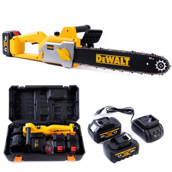 Аккумуляторная цепная бесщеточная пила DeWalt DCM565N (48V,6Ah) АКБ пила Девольт для дачи шина 30см