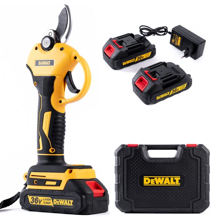Секатор акумуляторний DeWalt DCMPPS69P2 (36V, 5Ah) Безщітковий АКБ секатор Девольт для гілок і кущів