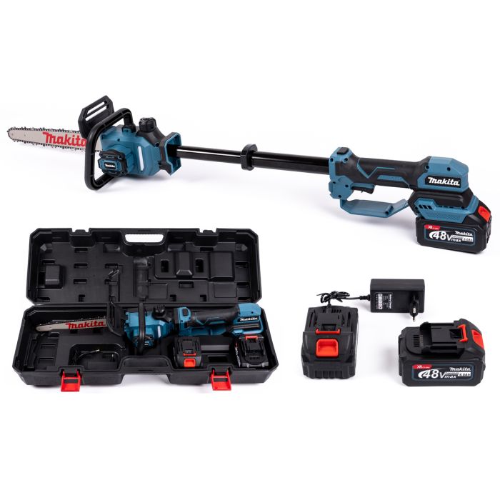 Телескопическая аккумуляторная пила Makita UC020GT (48V, 6Ah) Бесщеточный АКБ высоторез Макита шина 30см для веток и дров