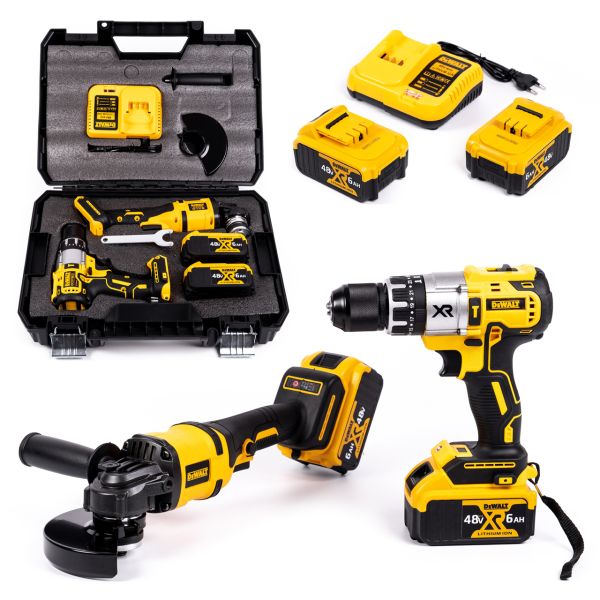 Набор DeWalt 2в1 аккумуляторный (48V 6Ah) Шуруповерт DCD796 + Болгарка бесщеточная DCG405P2 Набор Деволт с 2 АКБ