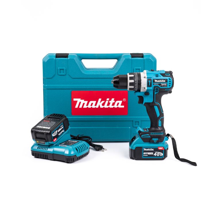 Аккумуляторный бесщеточный шуруповерт Makita DHP501RTE (48V, 6Ah) Шуруповерт ударный Макита 13 мм с насадками в кейсе