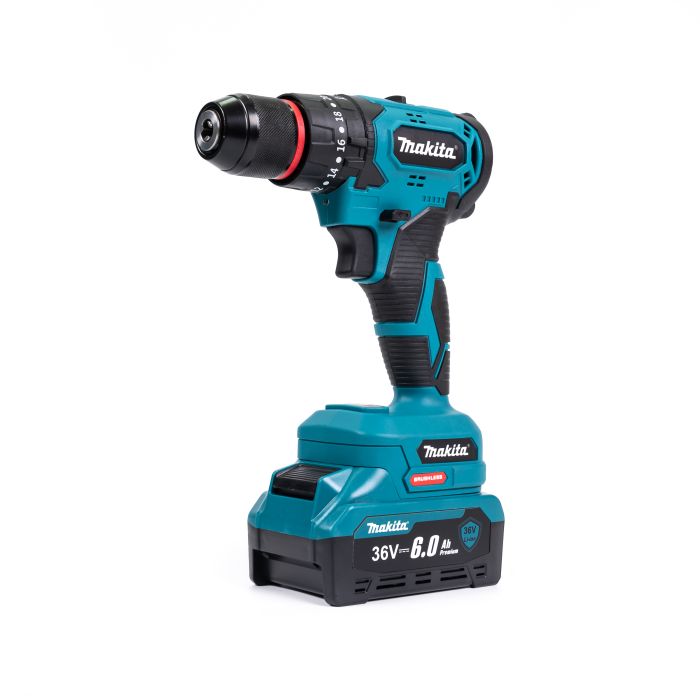 Ударный аккумуляторный шуруповерт Makita DDF335Z (36V, 6Ah) Шуруповерт бесщеточный Макита патрон 10мм + 2 АКБ + оснастка
