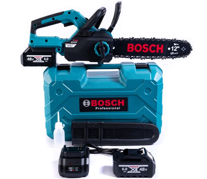 Аккумуляторная бесщеточная пила Bosch GSR280W (48V 6Ah) АКБ цепная пила Бош 30 см с подачей смазки
