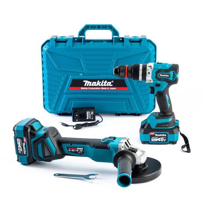 Бесщеточный аккумуляторный набор Makita 2в1 48V 6Ah (Ударный шуруповерт DTW488+Болгарка DGA506ZPRO) Макита