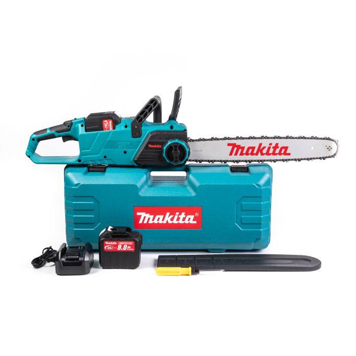 Безщіткова акумуляторна пила Makita UC017GZ (36V, 9Ah) Ланцюгова пила Макіта шина 45 см + 2 АКБ для деревини