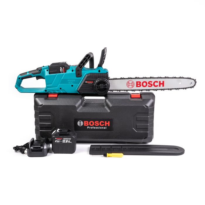 Безщіткова акумуляторна пила Bosch GSR340iW (48V, 12 Ah) Ланцюгова АКБ пила Бош з шиною 45 см для дров