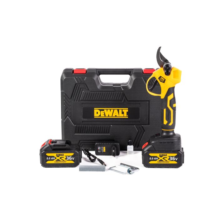 Секатор акумуляторний безщітковий DeWalt DCMPPS55BL (36V, 5AH) Ножиці садові Деволт 30 мм з 2 АКБ у кейсі