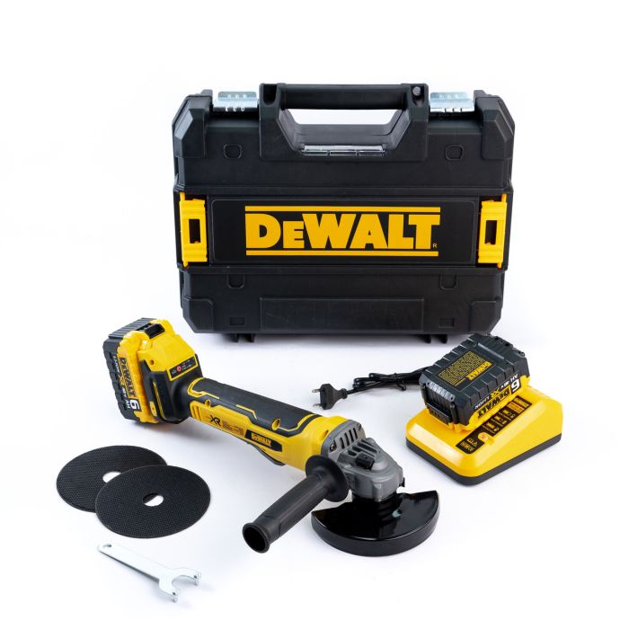 Аккумуляторная бесщеточная болгарка DeWalt DCG413 (48V, 6Ah) Угловая шлифмашина Деволт 125 мм для дерева и металла