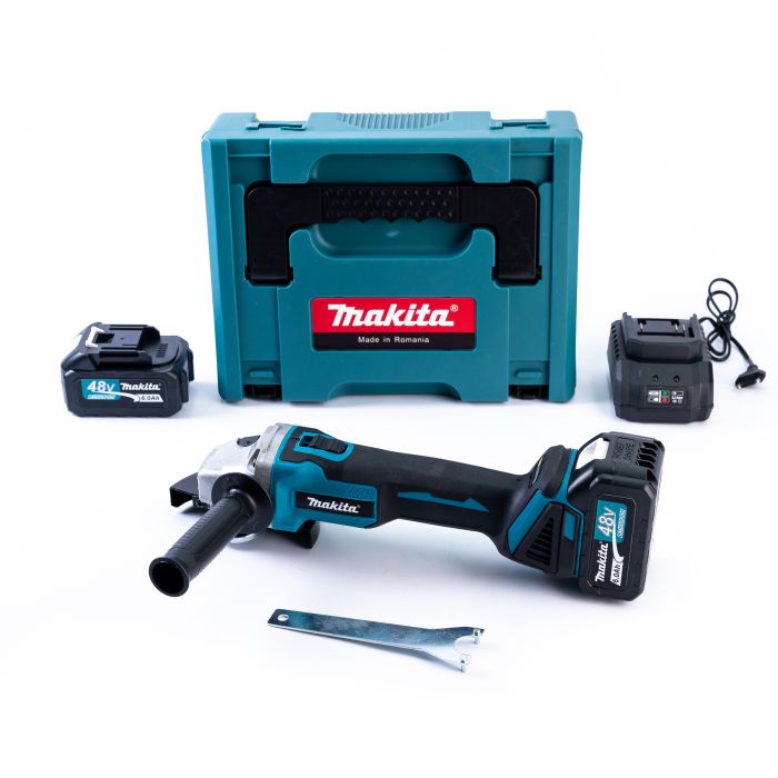 Бесщеточная аккумуляторная болгарка Makita DGA554ZL (48V, 6 А/ч) Угловая шлифмашина Макита с двумя АКБ