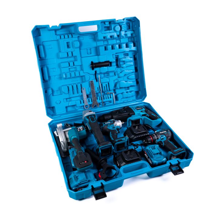 Комплект акумуляторний 5в1 Makita 48V (Гайковерт + Шуруповерт + УШМ + Перфоратор + Циркулярка) Набір Макіта + 3 АКБ